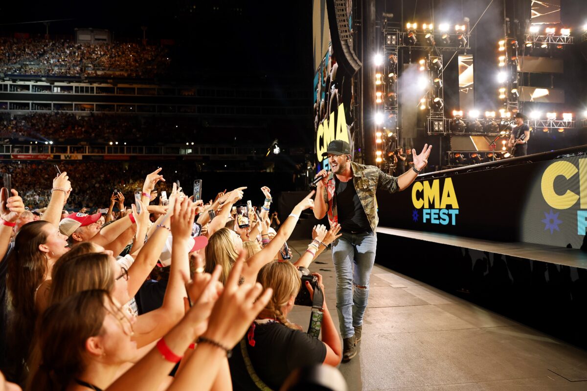 Luke Bryan performs during day 3 of CMA Fest 2022 at Nissan Stadium in Nashville, Tennessee on June 11, 2022. (Jason Kempin/Getty Images)