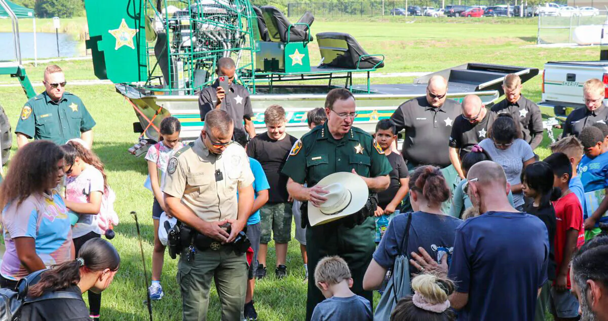 Sheriff Grady Judd and the Polk County Sheriff's Office, in partnership with the Florida Fish and Wildlife Conservation Commission and Polk Sheriff's Charities, Inc., hosted a morning of fishing fun for over 100 area youth on Wednesday, June 8, 2022, at the lake south of the Sheriff's Operation Center at 1891 Jim Keene Boulevard in Winter Haven, Florida. (Courtesy of the Polk County Sheriff's Office)
