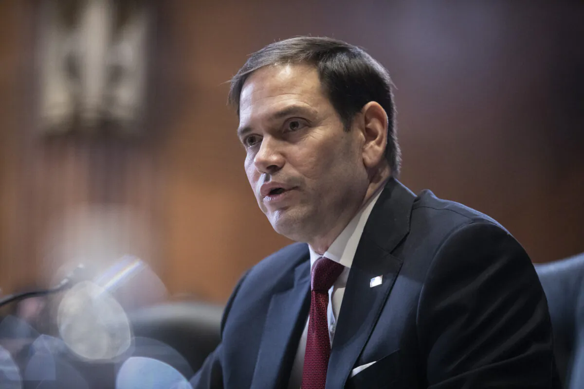 Sen. Marco Rubio (R-Fla.) speaks during a Senate Appropriations Subcommittee on Labor, Health and Human Services, Education, and Related Agencies hearing on Capitol Hill on May 17, 2022. (Anna Rose Layden-Pool/Getty Images)