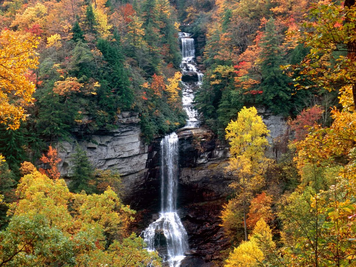 At 400 feet, Raven Cliff Falls are the highest in South Carolina. The trail to the falls, located in Caesars Head State Park, is a moderate 2.2-mile hike. (Lyle Fink/Dreamstime/TNS)