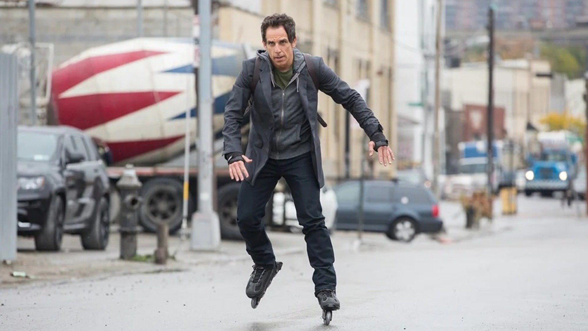 man on rollerblades in WHILE WE'RE YOUNG 