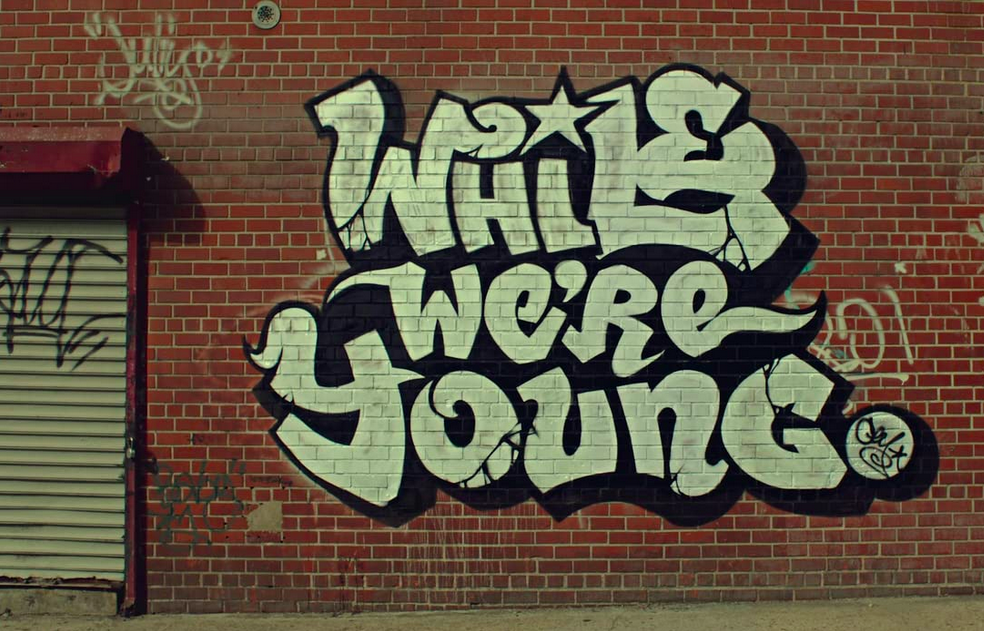 graffiti in WHILE WE'RE YOUNG 