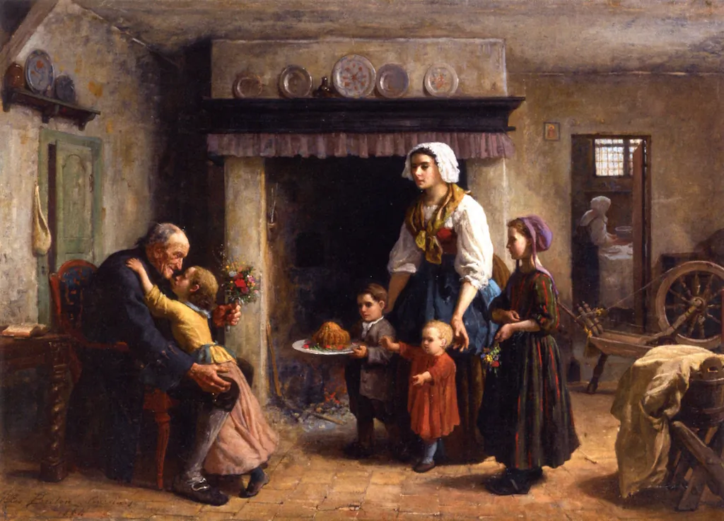 "A Party for Grandfather," 1864, by Jules Breton. (Public domain)