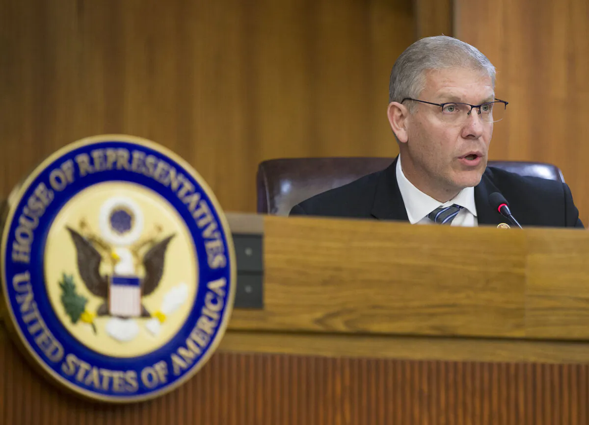 Rep. Barry Loudermilk (R-Ga.) speaks during a hearing in Fort Lauderdale, Fla., on May 6, 2019. (Joe Raedle/Getty Images)
