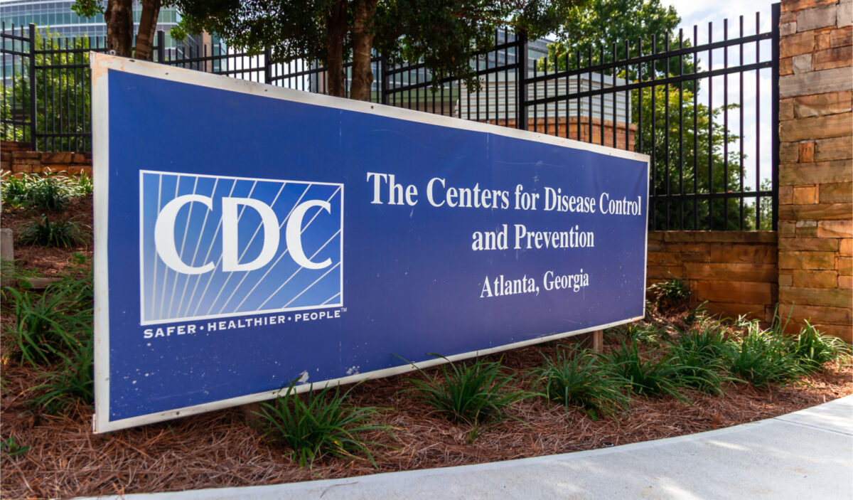 A sign outside the Centers for Disease Control and Prevention (CDC) in Atlanta, Ga., on Sept. 5, 2020. (Matt Bannister/Shutterstock)