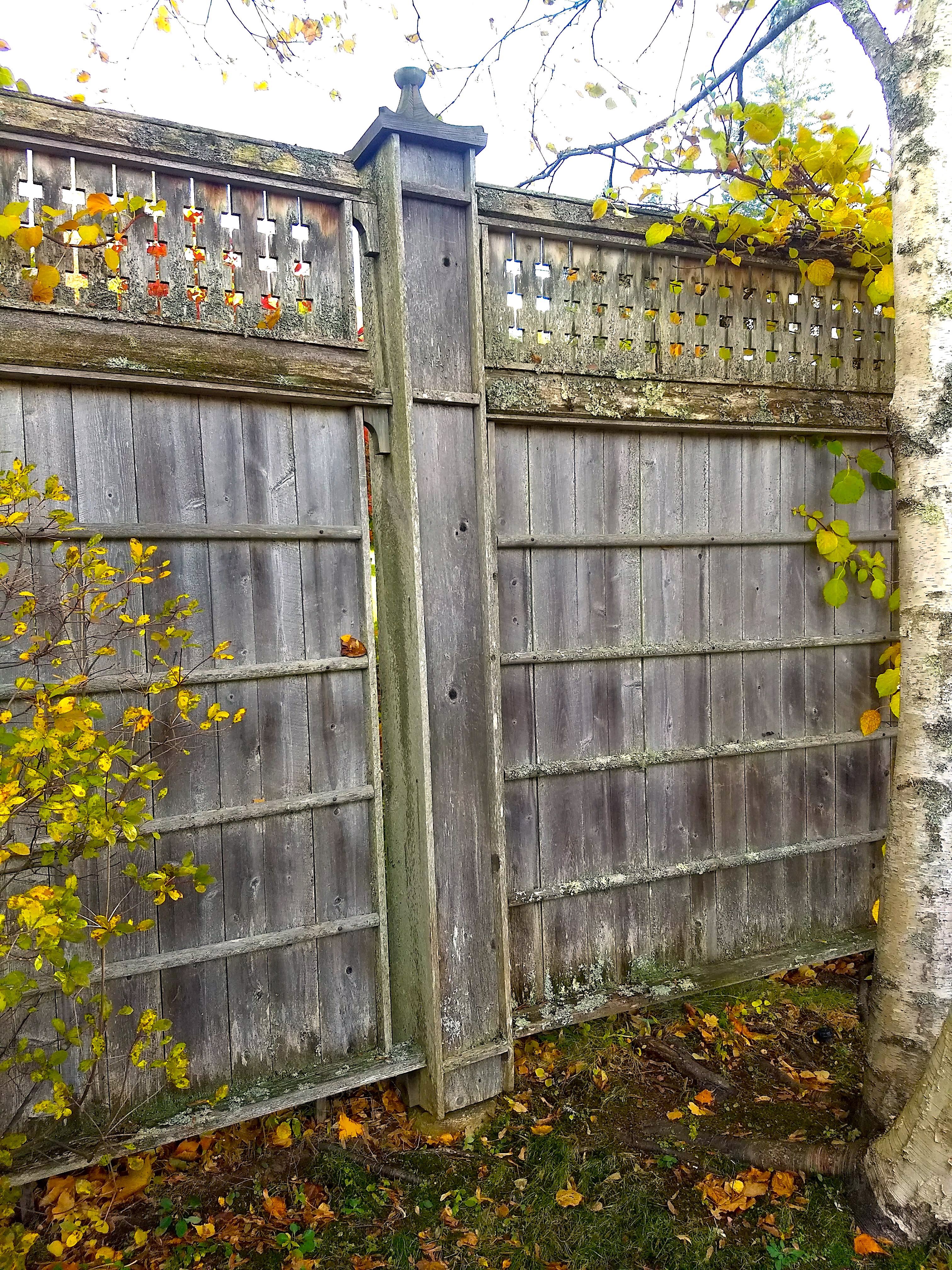 weathered wood fencing