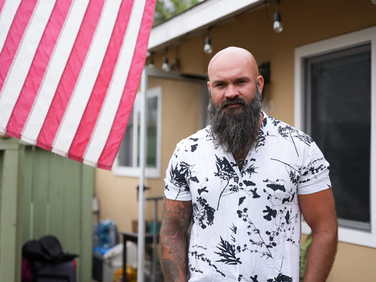 Aaron Babbitt, husband of the late Ashli Babbitt, is photographed in San Diego in June 2022. (Courtesy of Zhen Wang)
