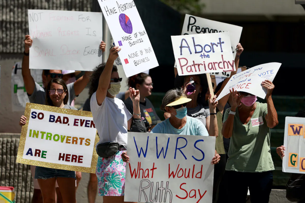 Pro-Abortion activists rally in Fort Lauderdale, Florida on May 14, 2022. (Joe Raedle/Getty Images)