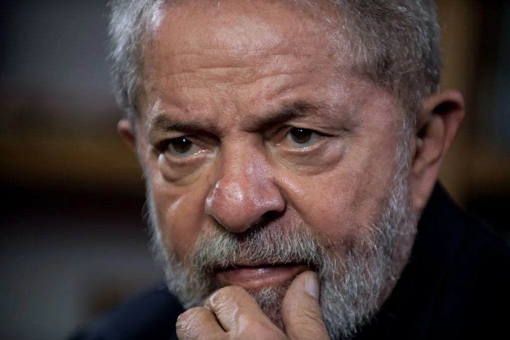 Former Brazilian president Luiz Inacio Lula da Silva gestures during an interview with AFP at Lula's Institute in Sao Paulo, Brazil, on March 1, 2018. (Nelson Almeida/AFP via Getty Images)