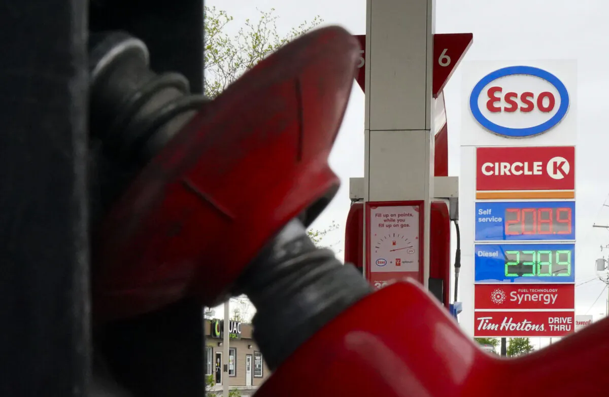 Gas prices are displayed in Carleton Place, Ont., on May 17, 2022. In June, gas prices hit record highs in various cities across Ontario. (The Canadian Press/Sean Kilpatrick)
