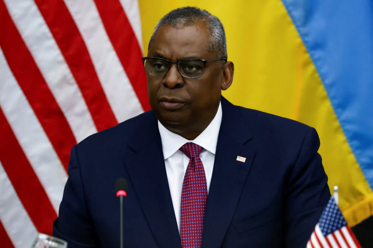 Defense Secretary Lloyd Austin attends the Ukraine Defense Contact group meeting ahead of a NATO defense ministers' meeting at the alliance's headquarters in Brussels, on June 15, 2022. (Yves Herman/Pool via Reuters)