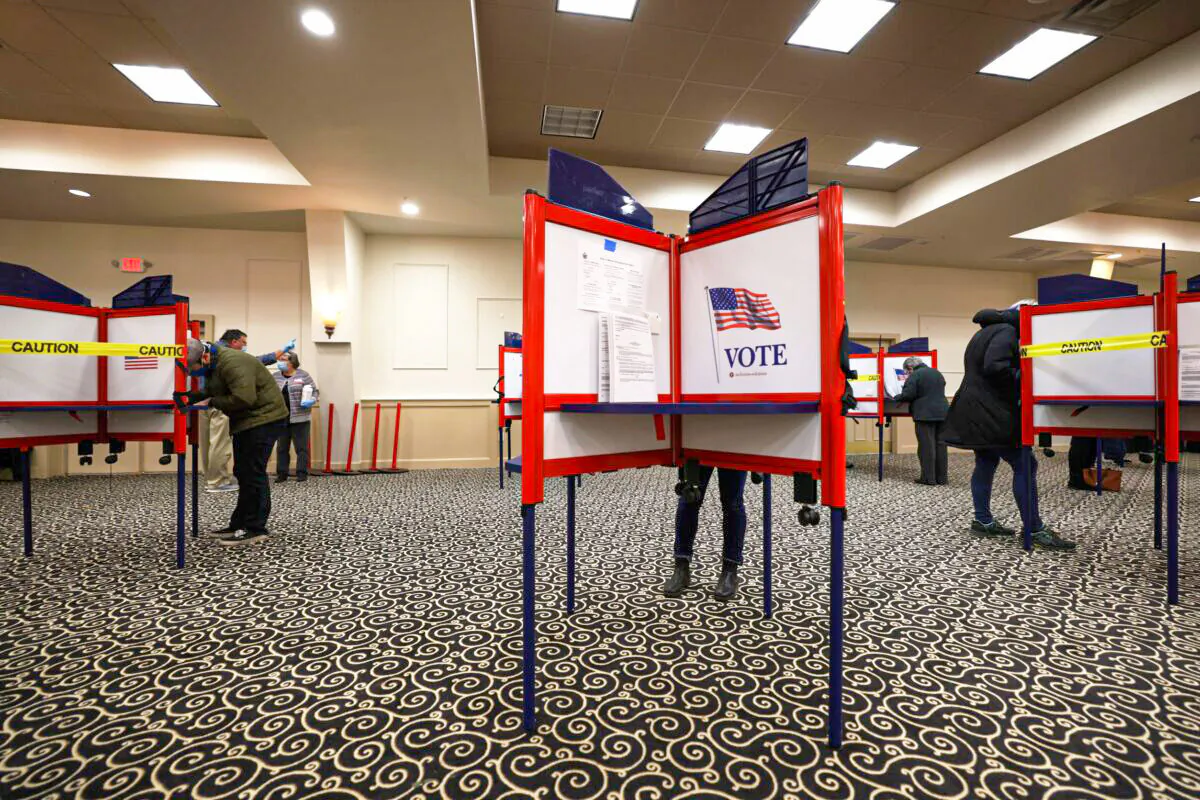 People cast their vote at the Italian Heritage Center in Portland, Maine in a file photo. (Michael M. Santiago/Getty Images)