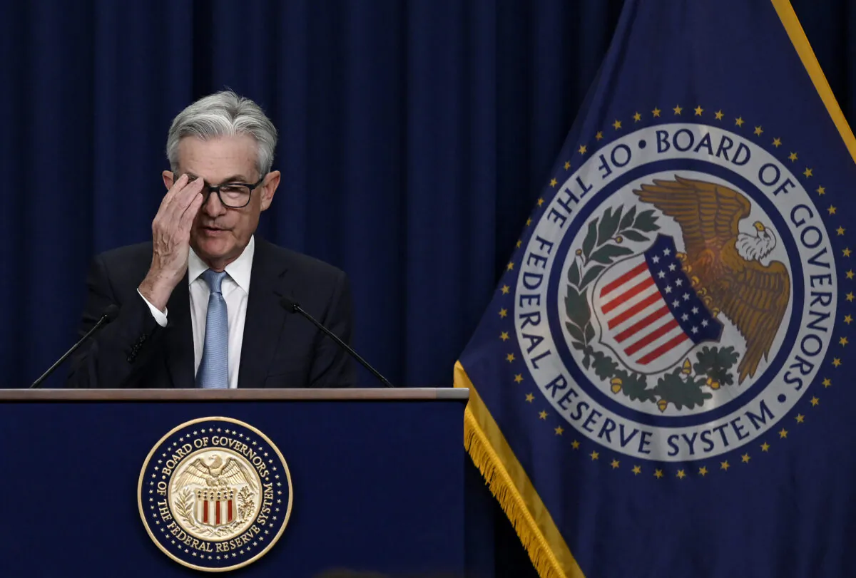 U.S. Federal Reserve Chair Jerome Powell speaks during a news conference in Washington, on June 15, 2022. (Olivier Douliery/AFP via Getty Images)