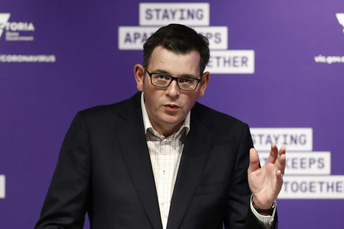 Victorian Premier Daniel Andrews speak to the media in Melbourne, Australia, on July 7, 2020. (Darrian Traynor/Getty Images)