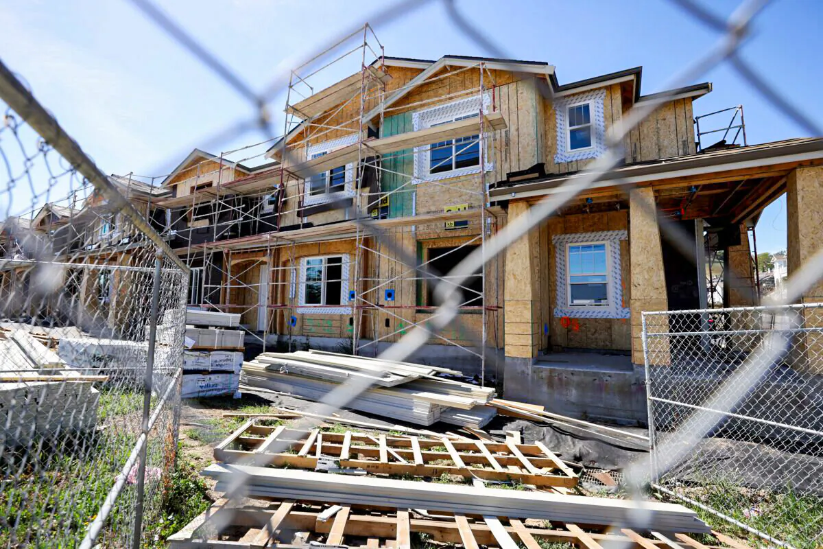 Housing under construction at a development in Novato, Calif., on March 23, 2022. (Justin Sullivan/Getty Images)