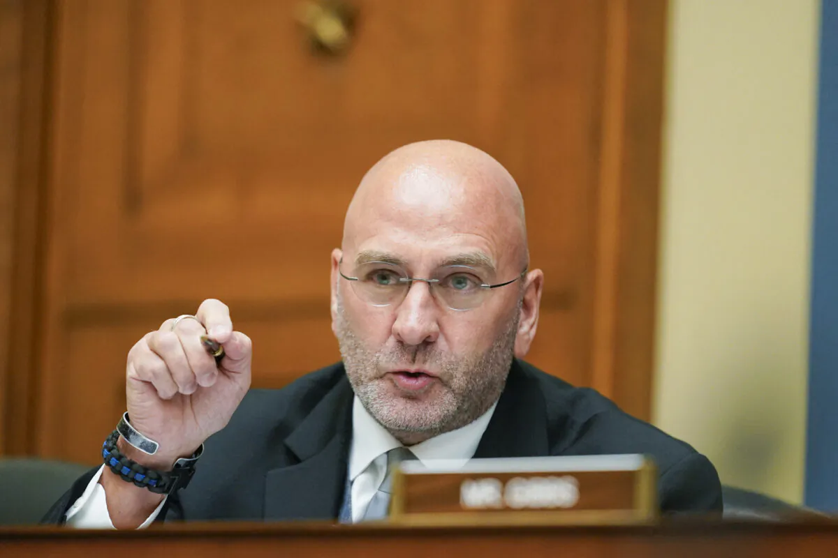 Rep. Clay Higgins (R-La.) speaks during a House Committee on Oversight and Reform hearing on gun violence on Capitol Hill in Washington on June 8, 2022. (Andrew Harnik/Pool/AFP via Getty Images)