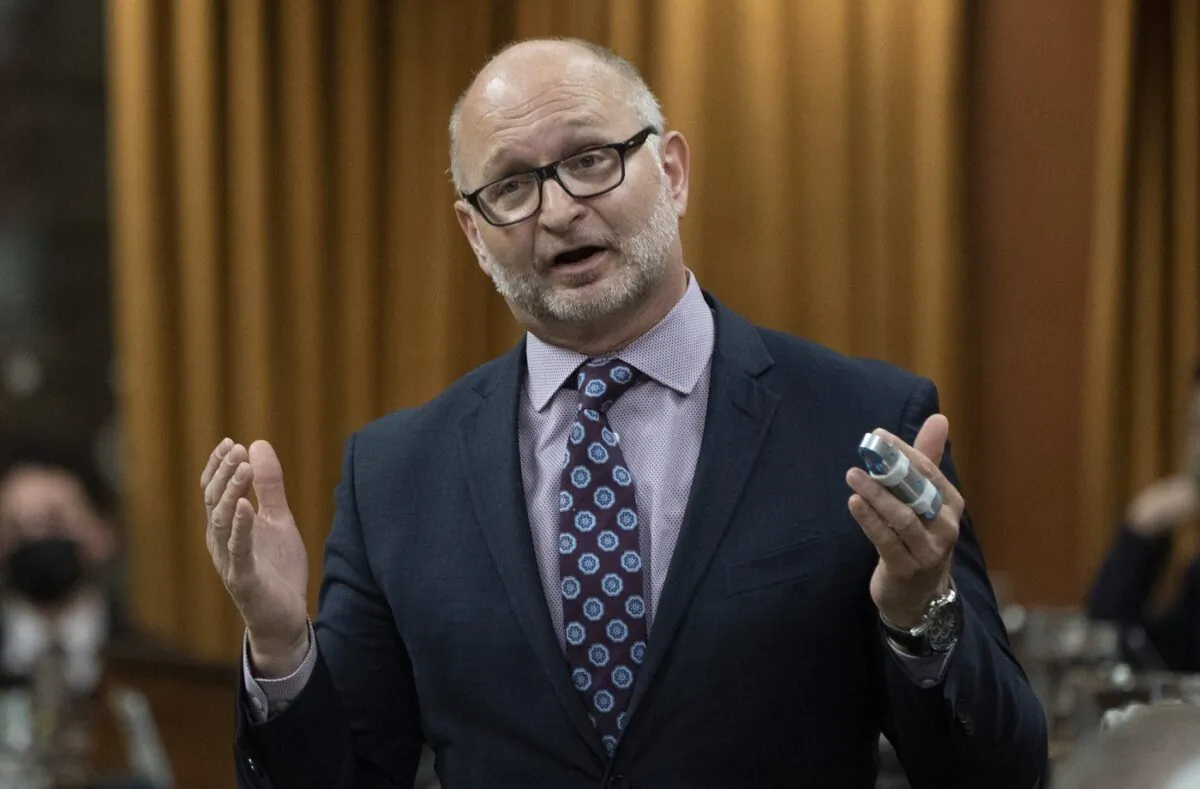 Minister of Justice David Lametti rises during Question Period in the House of Commons on June 2, 2022. (The Canadian Press/Adrian Wyld)