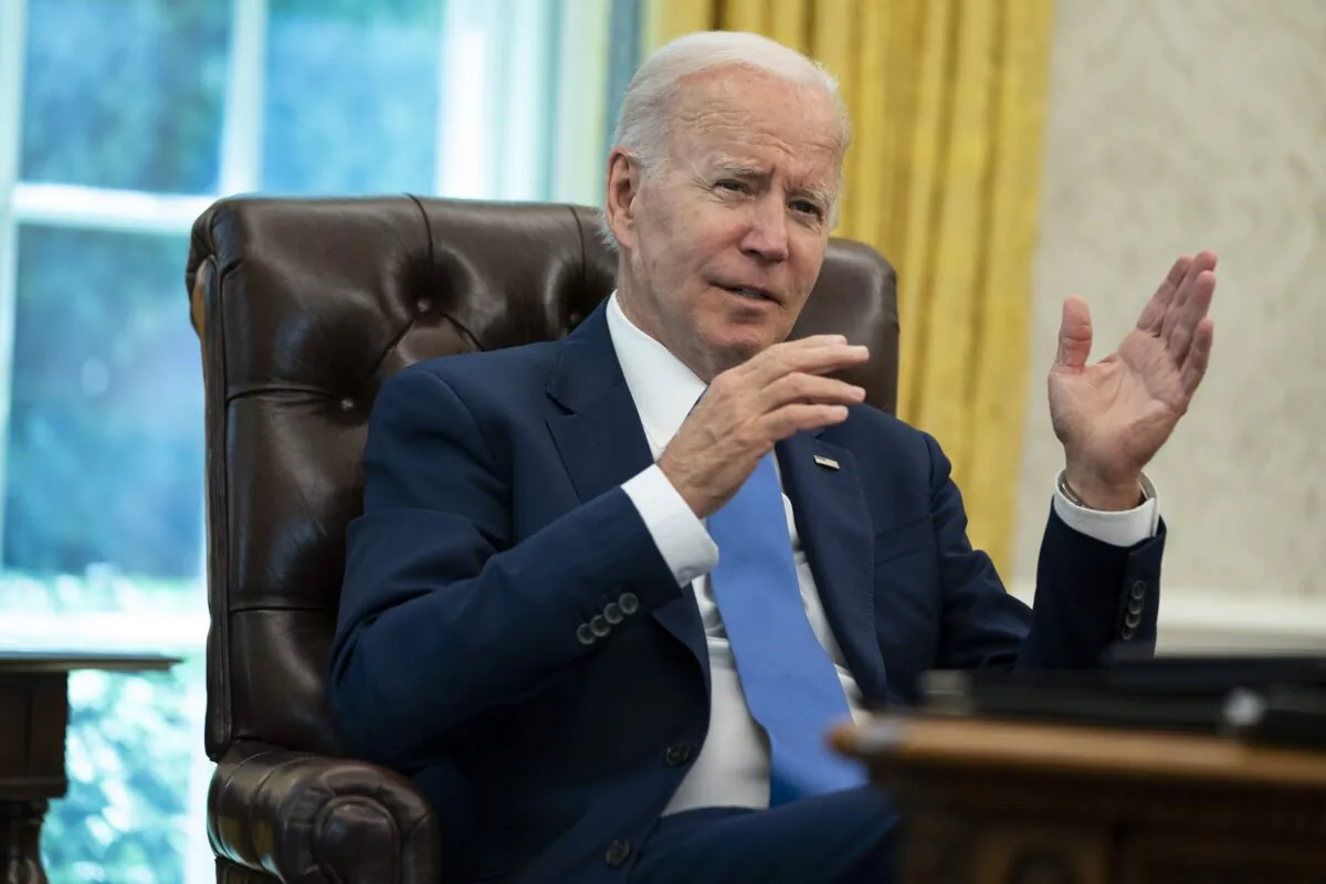 President Joe Biden speaks during an interview with the Associated Press in the Oval Office of the White House in Washington on June 16, 2022. (Evan Vucci/AP Photo)