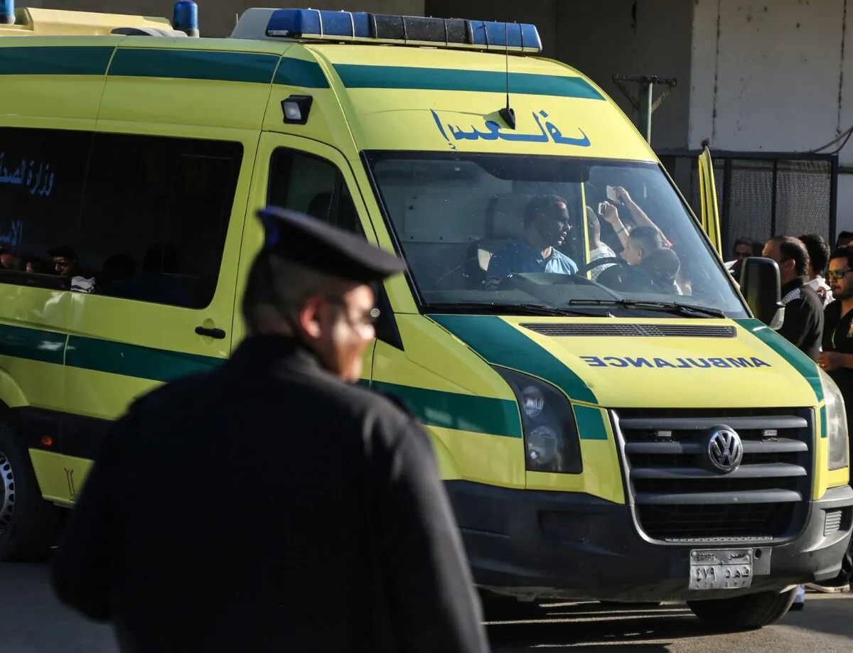 An ambulance in Cairo, Egypt, on May 26, 2017. (Mohamed El-Raai/AFP via Getty Images)