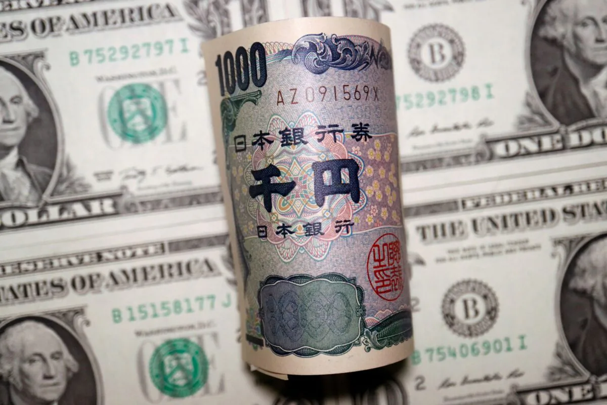 Japanese yen and U.S. dollar banknotes are seen in this illustration picture taken on June 16, 2022. (Florence Lo/Reuters)