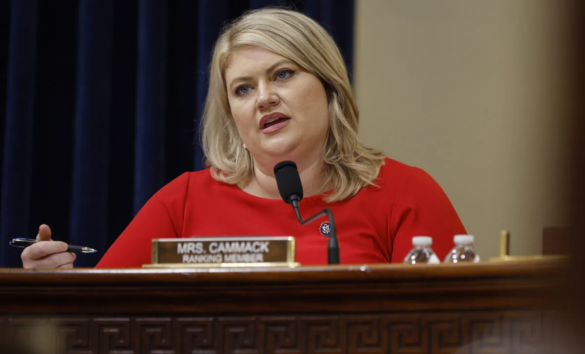 House Homeland Security Emergency Preparedness, Response and Recovery Subcommittee ranking member Rep. Kat Cammack (R-Fla.) questions Federal Emergency Managment Agency Administrator Deanne Criswell during a hearing the Cannon House Office Building on Capitol Hill on June 14, 2022 in Washington. (Chip Somodevilla/Getty Images)