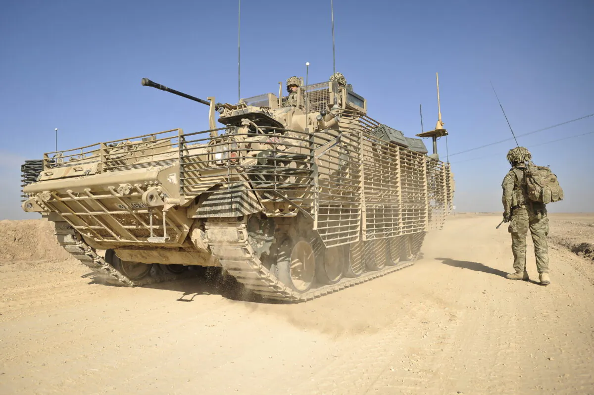 A Warrior armoured vehicle on patrol in Afghanistan. (Ben Birchall/PA)