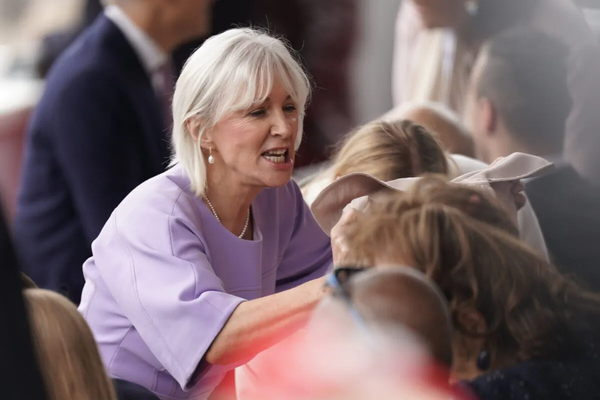 Culture Secretary Nadine Dorries during the Platinum Jubilee Pageant in front of Buckingham Palace, London, on June 5, 2022. (Aaron Chown/PA Media)