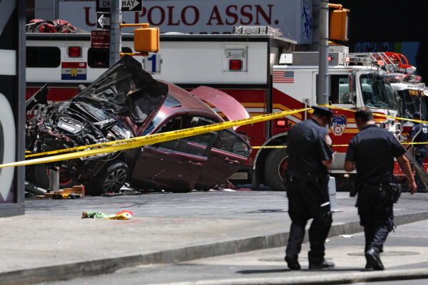 Times Square car incident scene