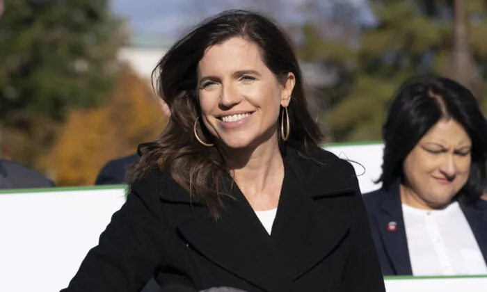 Rep. Nancy Mace (R-S.C.) speaks during a news conference about a cannabis reform bill she introduced on Nov. 15, 2021, on Capitol Hill in Washington. . (AP Photo/Jacquelyn Martin)
