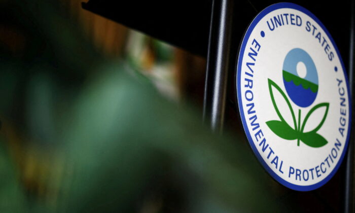 The U.S. Environmental Protection Agency (EPA) sign is seen on the podium at EPA headquarters in Washington, U.S., on July 11, 2018. (Ting Shen/Reuters)