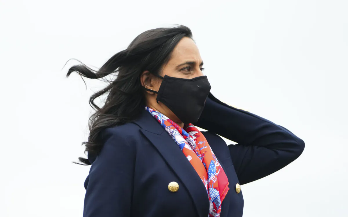 Minister of National Defence Anita Anand departs Ottawa on June 7, 2022, as she joins Prime Minister Justin Trudeau (not pictured) to visit Norad headquarters in Colorado Springs, Colo. (The Canadian Press/Sean Kilpatrick)