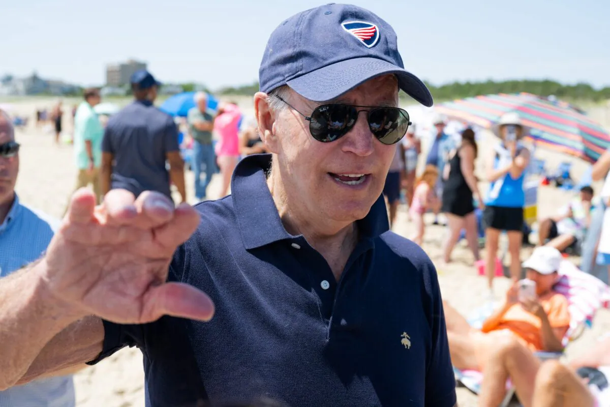 President Joe Biden speaks to reporters in Rehoboth Beach, Del., on June 20, 2022. (Saul Loeb/AFP via Getty Images)