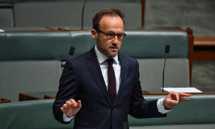 Greens Leader Adam Bandt speaks at Parliament House in Canberra, Australia on Dec 9, 2020. (Photo by Sam Mooy/Getty Images)