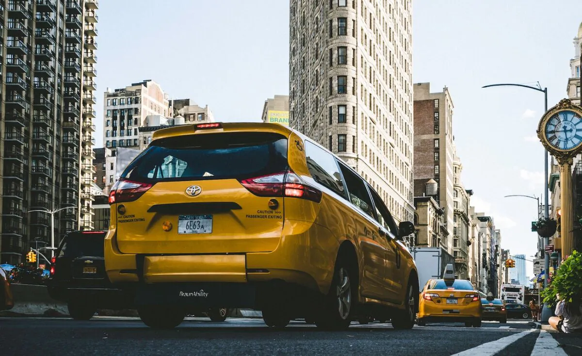 Stock photo of a taxi cab in New York's Flatiron District. (Lerone Pieters/Unsplash)