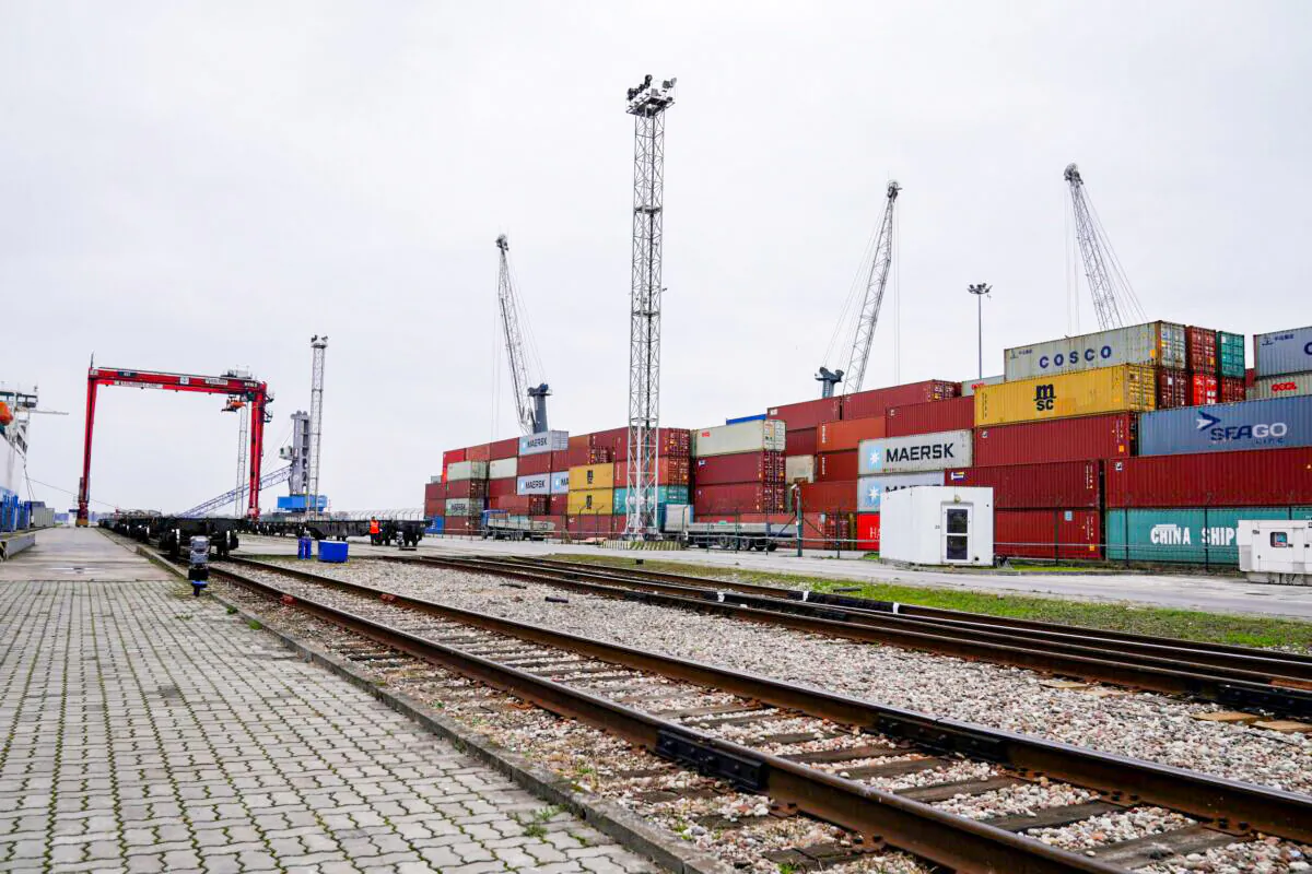 A view shows railway tracks at a commercial port in the Baltic Sea town of Baltiysk in the Kaliningrad region, Russia, on Oct. 28, 2021. (Vitaly Nevar/Reuters)