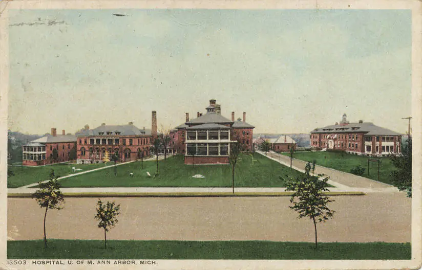 The University of Michigan Hospital in the early 20th century. (Public Domain)
