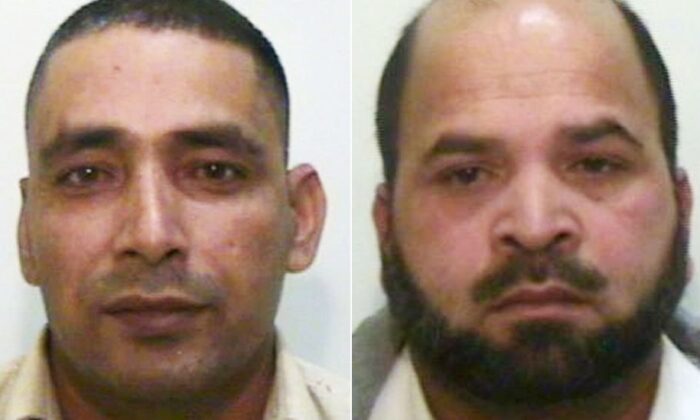 Adil Khan (left) and Qari Abdul Rauf, after their arrest in Rochdale, England, pictured in 2010. (Greater Manchester Police)