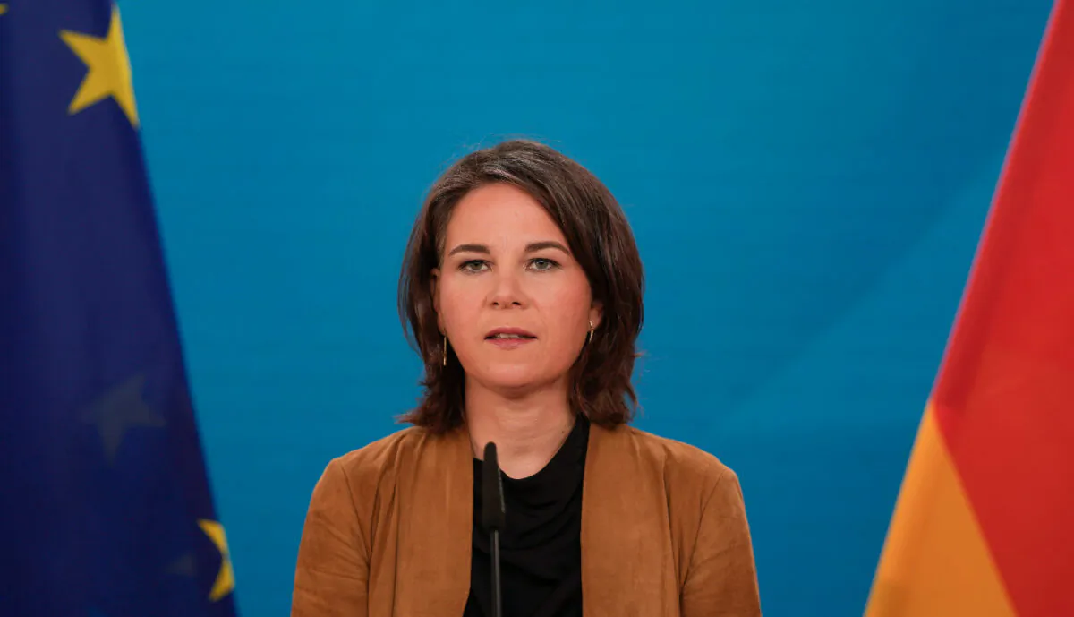 German Foreign Minster Annalena Baerbock briefs the media about Germany's Afghanistan policy at the Foreign Ministry during a news conference in Berlin on June 23, 2022. (Markus Schreiber/AP Photo)