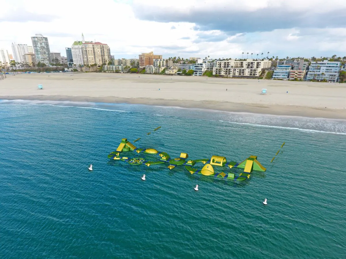 The City of Long Beach, Calif., will kick off summer with the opening of its newest attraction, an inflatable aquatic playground off the coast of Alamitos Beach, on June 25, 2022. (Courtesy of the City of Long Beach)