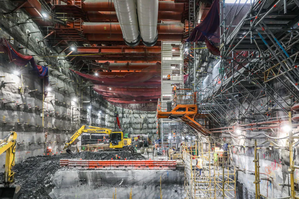 A general view underground of part of the Metro Tunnel metropolitan rail infrastructure project in Melbourne, Australia, on Nov. 6, 2020. (Asanka Ratnayake/Getty Images)