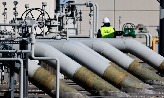 Pipes at the landfall facilities of the 'Nord Stream 1' gas pipeline are pictured in Lubmin, Germany, on March 8, 2022. (Hannibal Hanschke/Reuters)