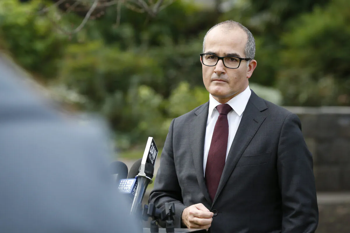 Victorian Deputy Premier, James Merlino, speaks to the media at the daily press conference in Melbourne, Australia, on June 24, 2021. (Darrian Traynor/Getty Images)