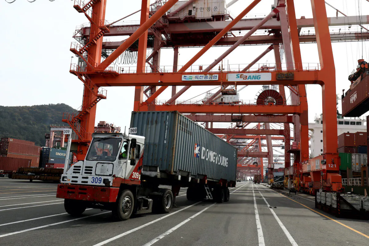 A general view of the Busan Port, in South Korea, on Nov. 5, 2021. (Chung Sung-Jun/Getty Images)