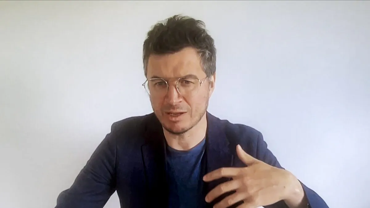 Mattias Desmet, professor of clinical psychology and author of “The Psychology of Totalitarianism” in June 2022. (American Thought Leaders/Screen shot via The Epoch Times)