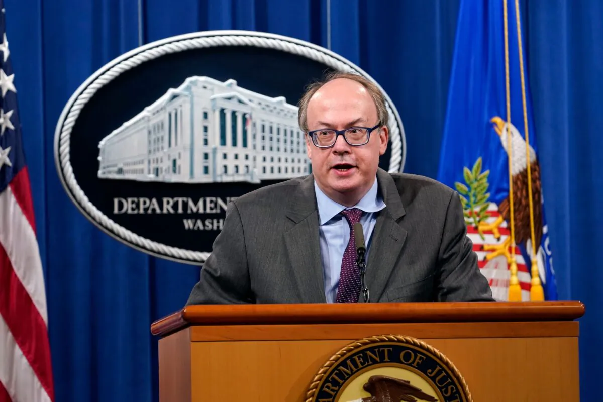 Jeffrey Clark, assistant attorney general for the Department of Justice's Environment and Natural Resources Division, speaks during a news conference in Washington in a Sept. 14, 2020, file photograph. (Susan Walsh/Pool/AFP via Getty Images)