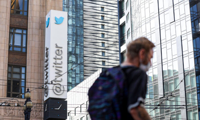 Twitter's headquarters in San Francisco, Calif., on April 27, 2022. (Justin Sullivan/Getty Images)