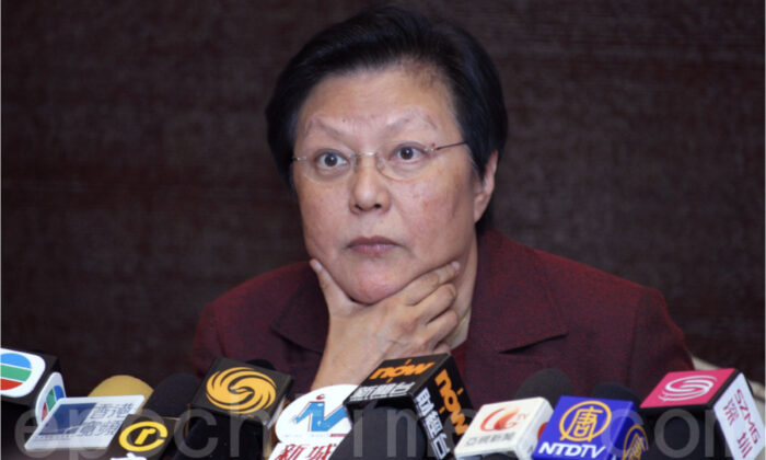 Rita Fan Hsu Lai-tai is a senior Hong Kong politician, she was the first president of the Hong Kong Legislative Council from 1998 to 2008 and a member of the Standing Committee of the National People's Congress of the CCP. (Adrian Yu/The Epoch Times)