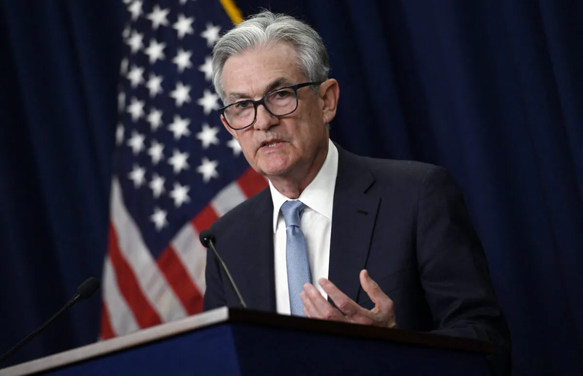 US Federal Reserve Chair Jerome Powell speaks during a news conference on interest rates, the economy, and monetary policy actions at the Federal Reserve Building in Washington, DC, on June 15, 2022. (Olivier Douliery/AFP via Getty Images)
