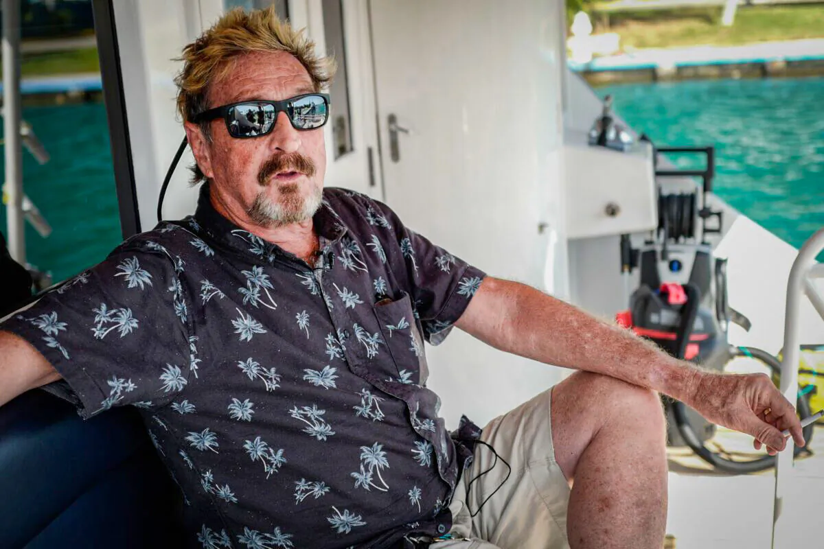 U.S. millionaire John McAfee gestures during an interview with AFP on his yacht anchored at the Marina Hemingway in Havana, on June 26, 2019. (Adalberto Roque/AFP via Getty Images)