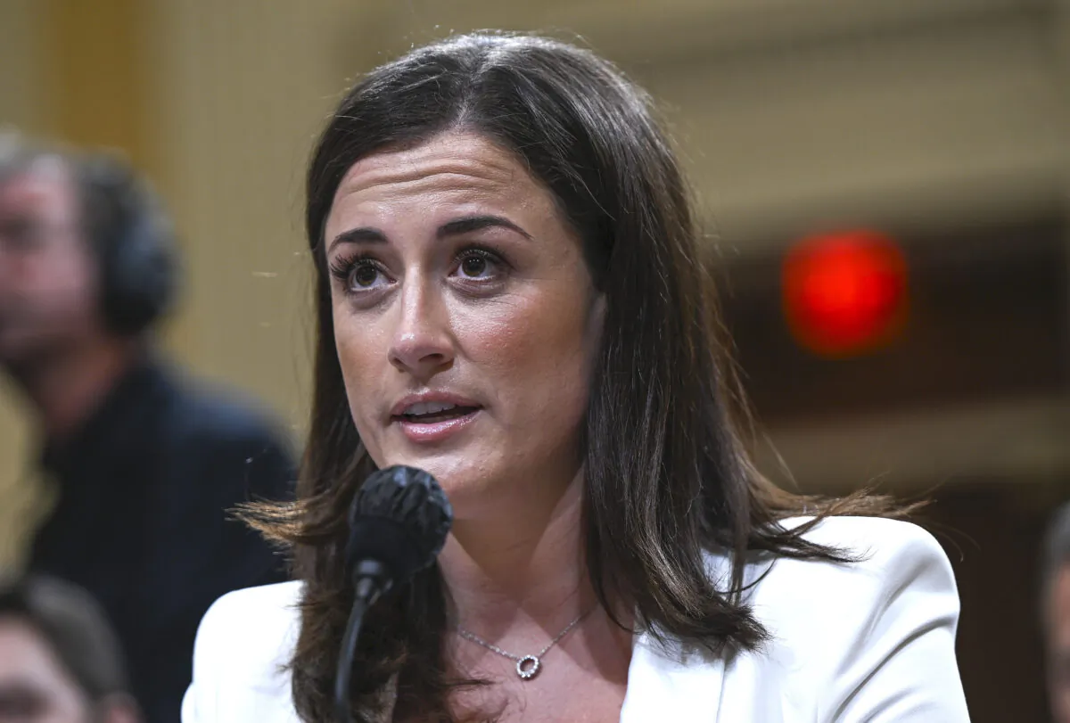Cassidy Hutchinson, a top former aide to White House chief of staff Mark Meadows, testifies during the sixth hearing by the House January 6 committee on the U.S. Capitol in the Cannon House Office Building in Washington on June 28, 2022. (Brandon Bell/Getty Images)